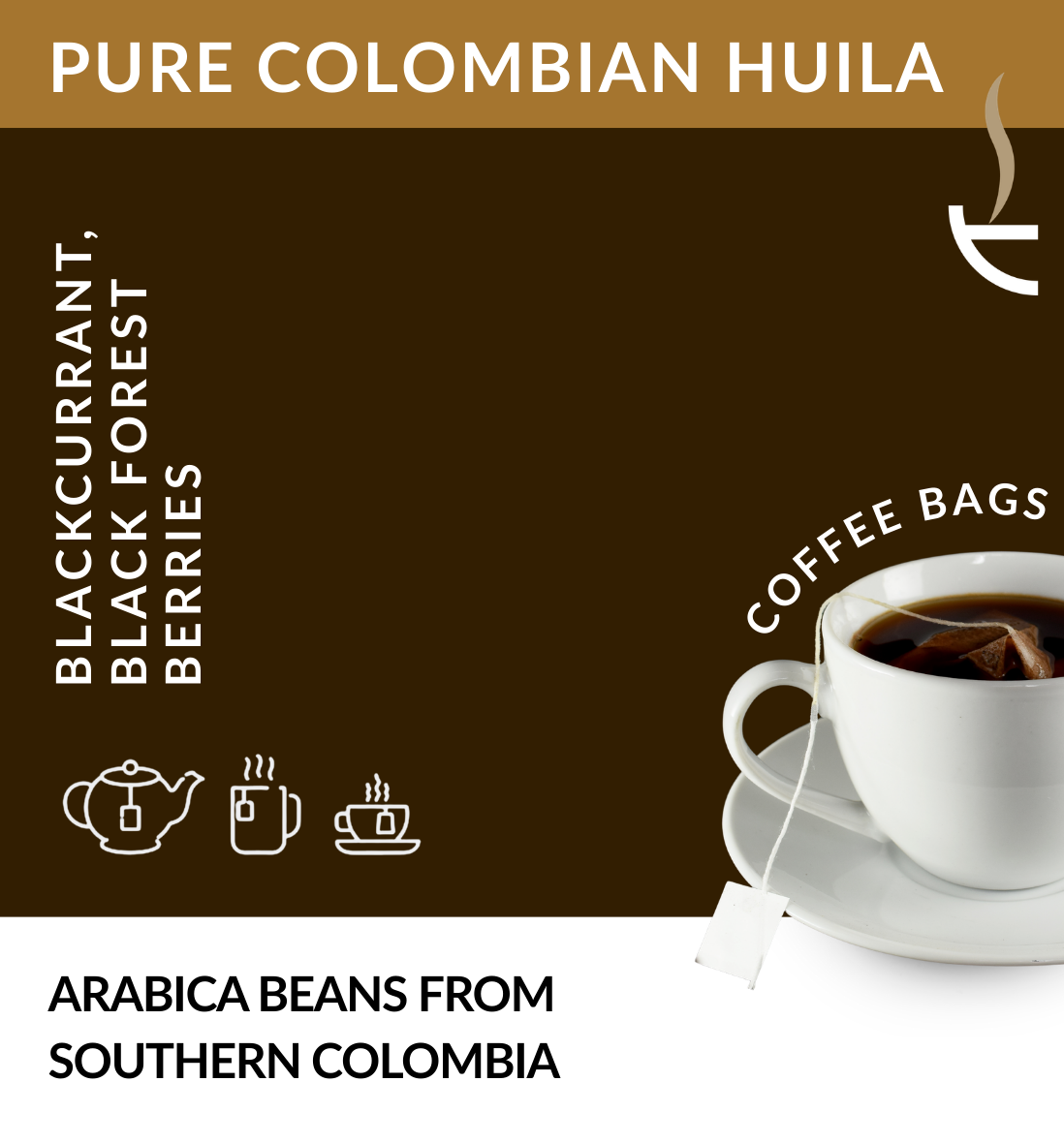 Pure Colombian Huila Coffee Bags x 20 pack