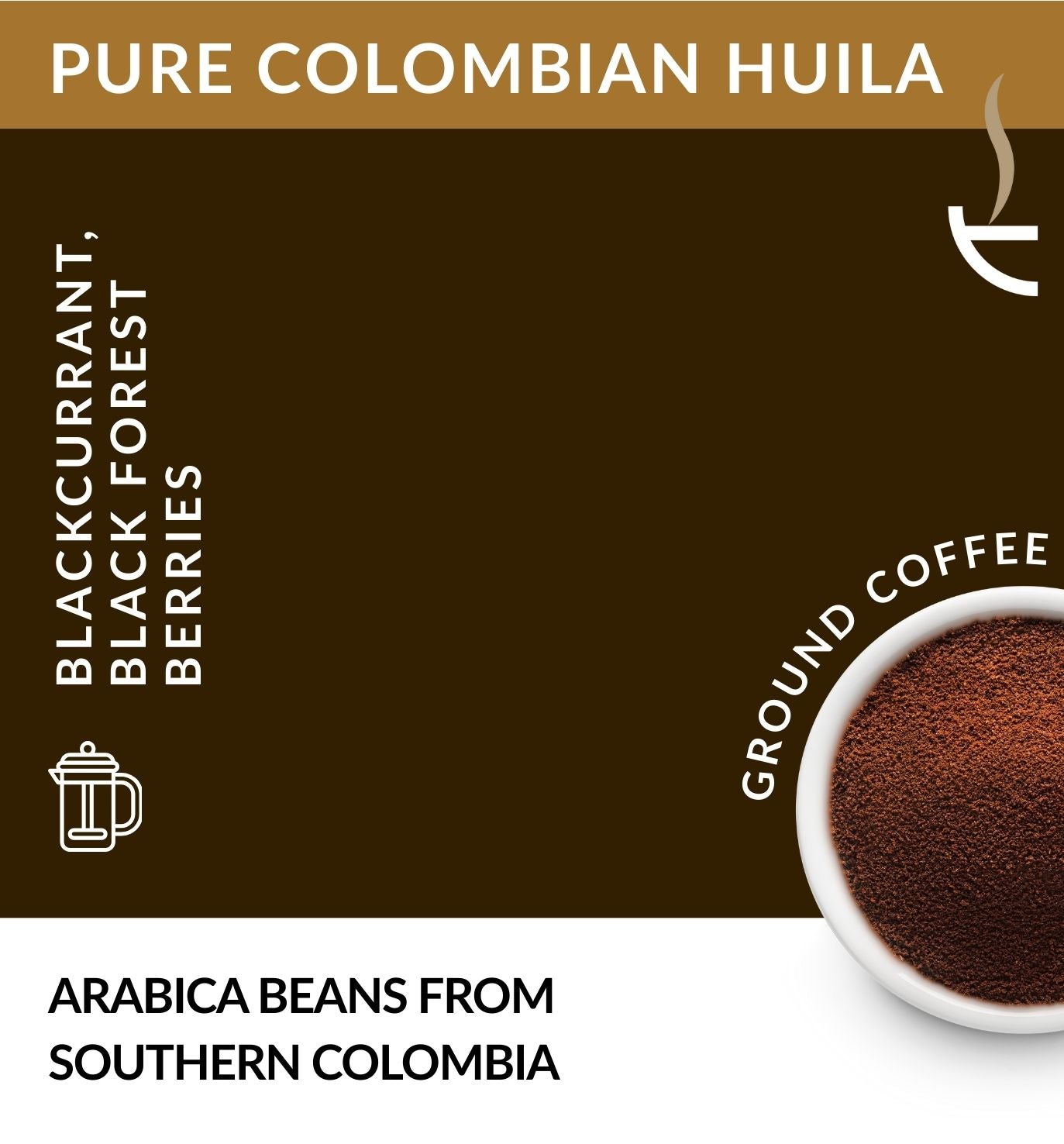 Colombian Huila medium roast coffee smooth juicy body with low acidity