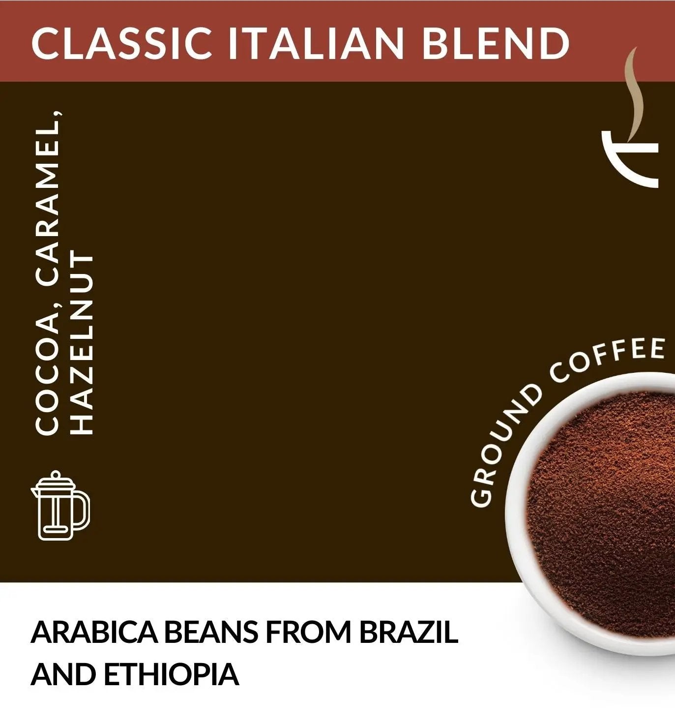Italian style espresso coffee beans bold medium dark roast with smooth finish