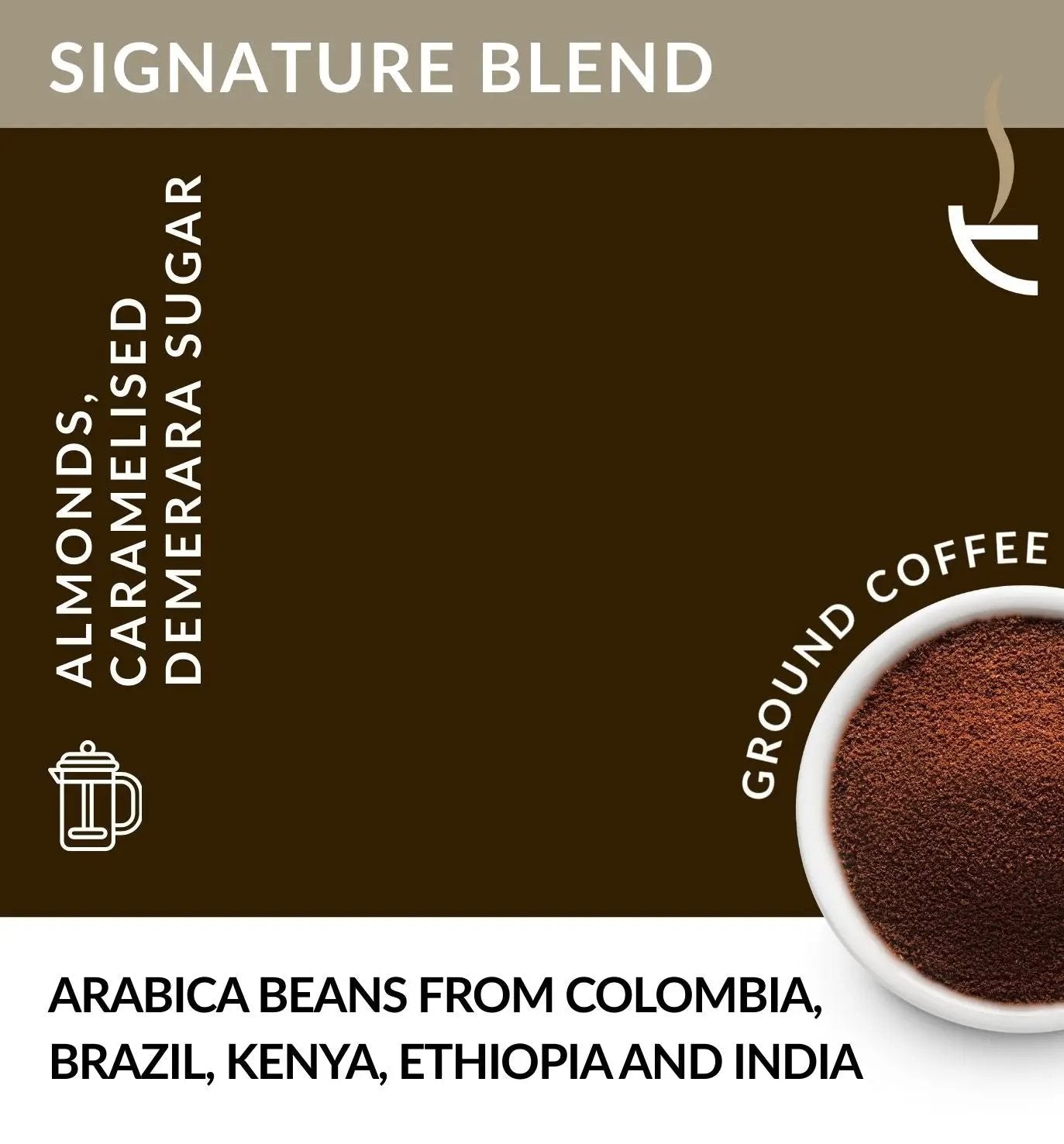 Signature Blend Coffee - 8g Coffee Bags (Pack of 60), Ground